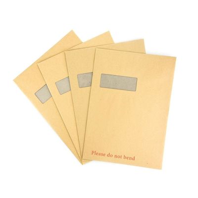 Embalagem protetora Envelope de bolso personalizado com papel Kraft Ace e parte traseira de cartão cinza