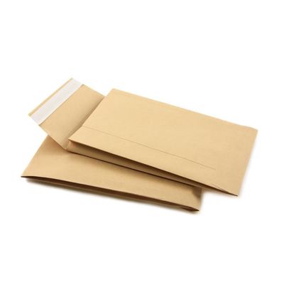 120gm Kraft Paper Pocket Style Gusset Envelope para conveniência de embalagem expressa
