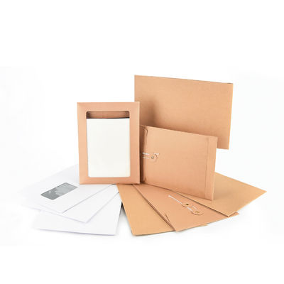 Envelopes de fecho de cordas Kraft e lavadoras de tamanho personalizado para correspondência confidencial