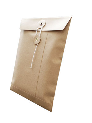 Envelopes de fecho de cordas Kraft e lavadoras de tamanho personalizado para correspondência confidencial