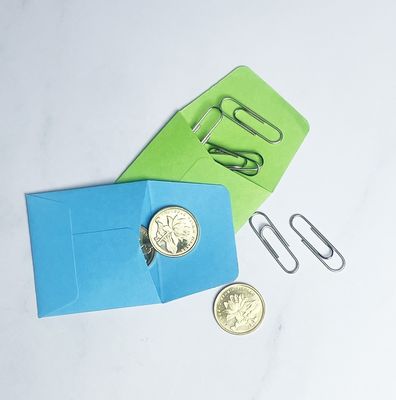 Envelopes de moedas pequenas quadradas em papel colorido Envelopes de dinheiro para moedas e sementes 2 x 2 polegadas