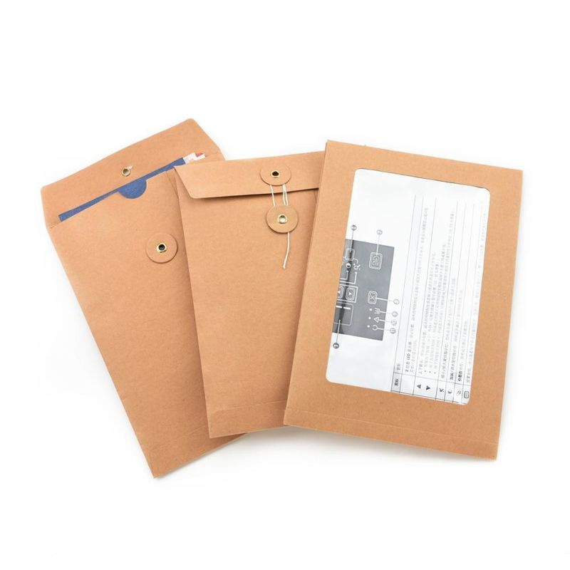 Envelope em estilo bolso Kraft castanho de tamanho personalizado sem guarnição para documentos importantes